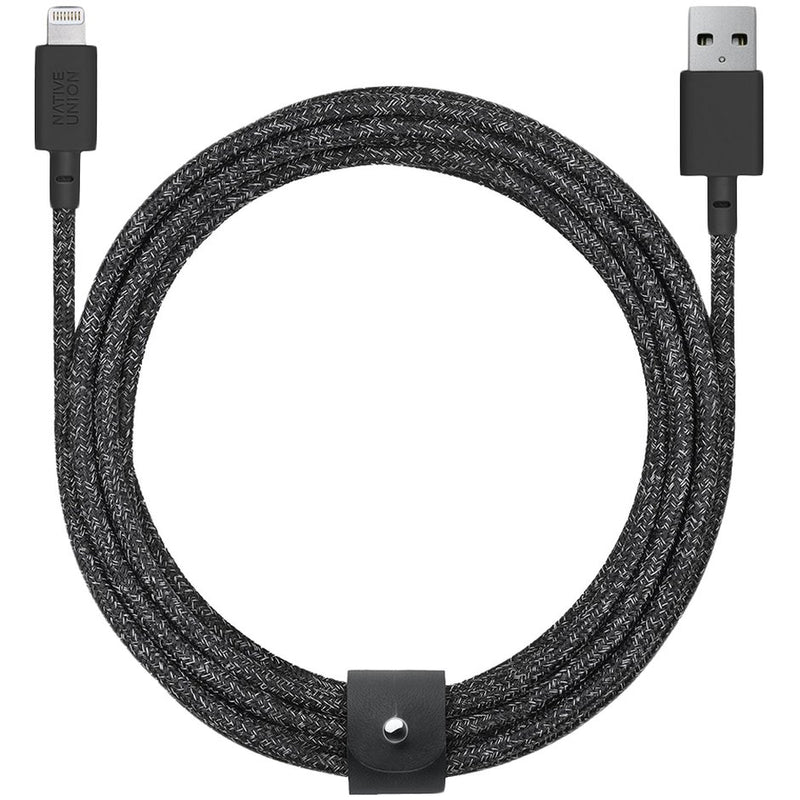 Native Union Belt Cable XL - USB A to Lightning 3M -Cosmos Black [V] - سلك شحن ايفون - نيتف يونيون - مقاوم للقطع - 3 متر - كفالة 12 شهر