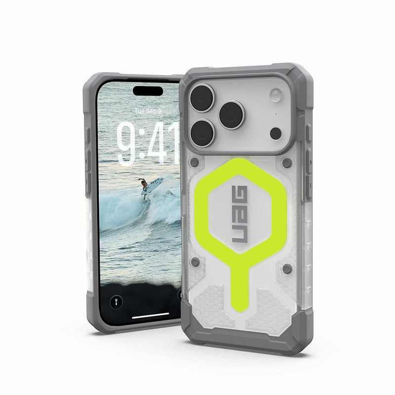 UAG iPhone 17 Pro/ 17 Pro Max Pathfinder Clear Magsafe Case - Active Neon (Glow) [V] - كفر حماية عالية - ايفون 17 برو / 17 بروماكس - ماغ سيف مضيئ
