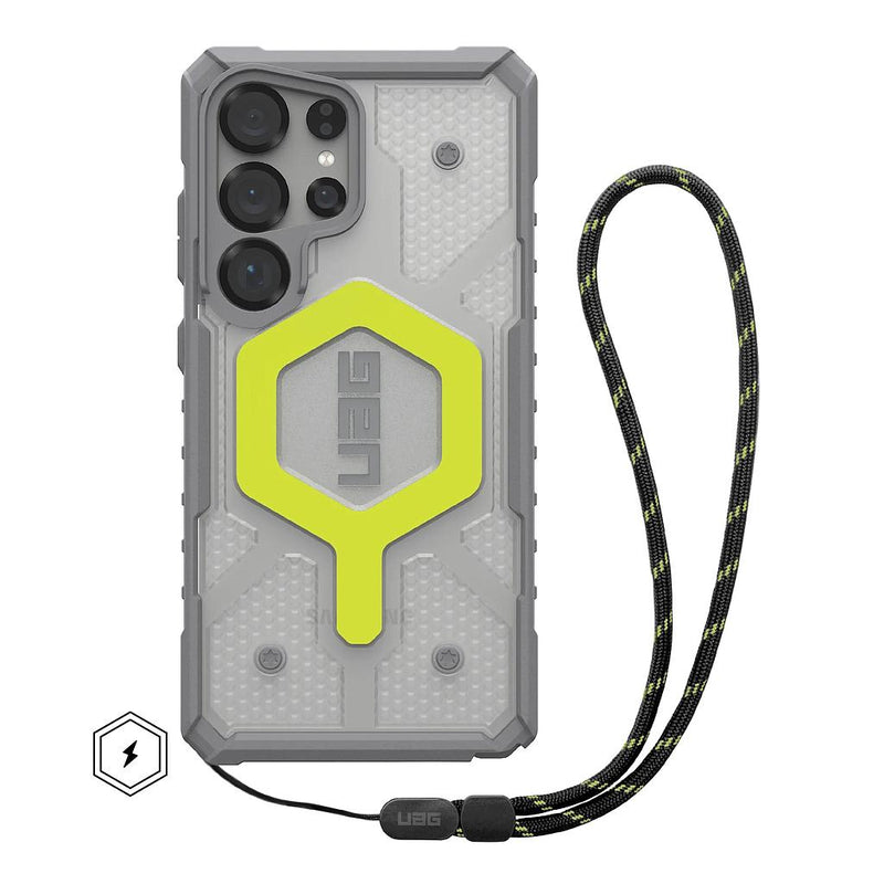 UAG Samsung Galaxy S25 Ultra Pathfinder Lanyard MagSafe Case -Active Neon [V] -  S25 كفر جلاجسي  - حماية عالية - ماغ سيف - مع خيط علاقه - سامسونج ألتر