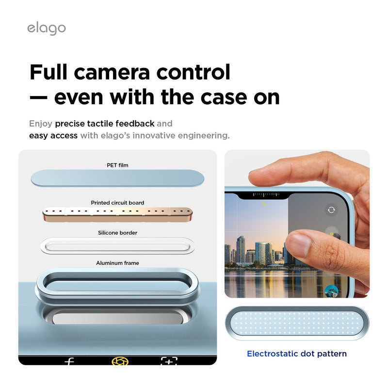 Elago iPhone 17 Pro / Pro Max Magnetic Silicone Case (Camera Control Key Included) - Sky Blue  [V] - كفر حماية عالية - سيليكون - ايفون 17 برو / 17 بروماكس - ايلاجو - ماغ سيف