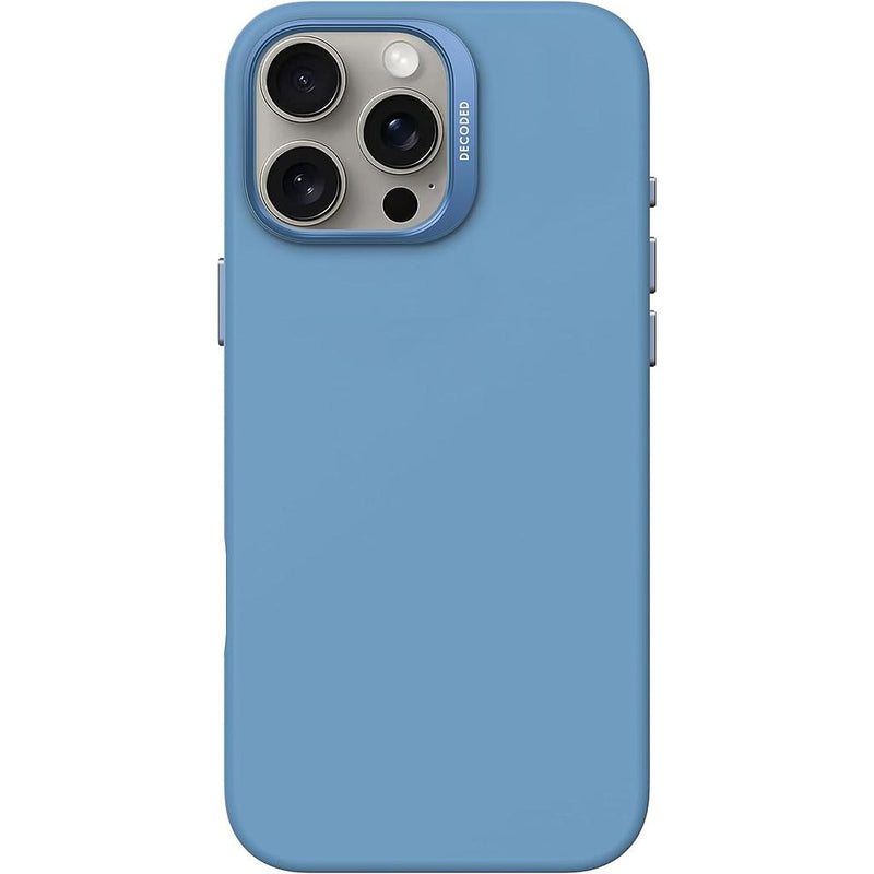 Decoded AntiMicrobial Silicone Case for iPhone 16 Pro/16 Pro MAX - Light Blue [V] - كفر حماية عالية - سيليكون - ماغ سيف