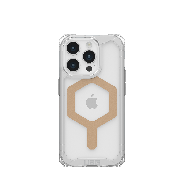 UAG iPhone 15 Pro Max Plyo Magsafe Case -Ice / Gold [V] كفر حماية عالية - ماغ سيف