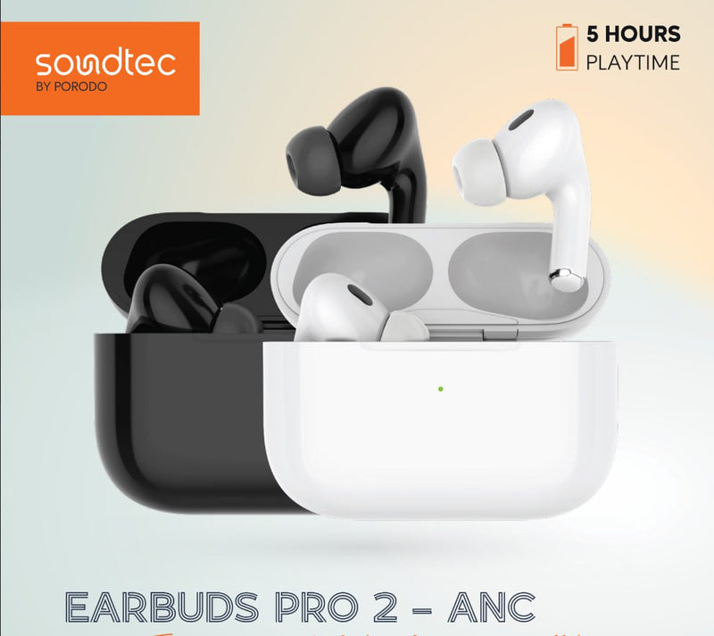 Porodo Soundtec Porodo AP Pro2 ANC - Black - سماعة برودو - بلوتوث - كفالة 12 شهر