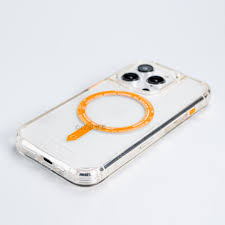 SkinArma Saido MagSafe Case for iPhone 15/15 Plus/15 Pro/15 Pro MAX - Orange -  سكين أرما كفر - ماغ سيف - شفاف