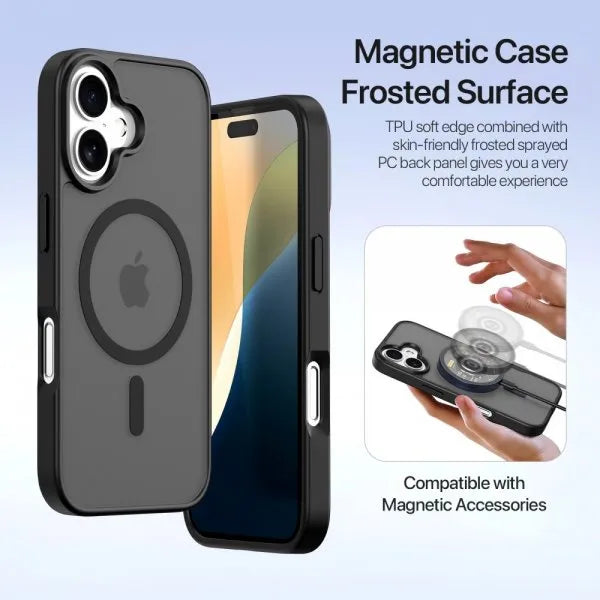 DUX DUCIS  2-in-1 Lawa Series MagSafe Case for iPhone 16/16 Plus/16 Pro/16 Pro MAX - Black -  كفر حماية عالية + محفظة للبطاقات والنقود + علاق - مع ماغ سيف