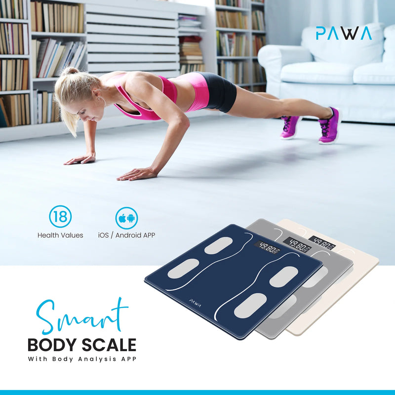 Pawa Smart Body Scale with Body Analysis APP - Blue - ميزان ذكي - كفالة 24 شهر