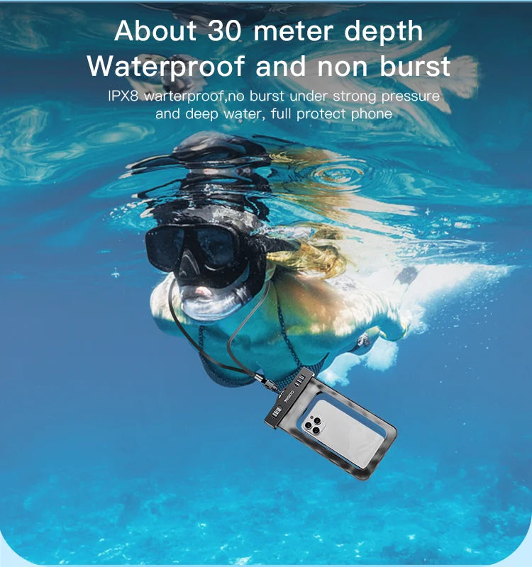 Yesido Universal WaterProof Case for - Black - كفر ضد الماء - مناسب لجميع انواع واحجام الاجهزة
