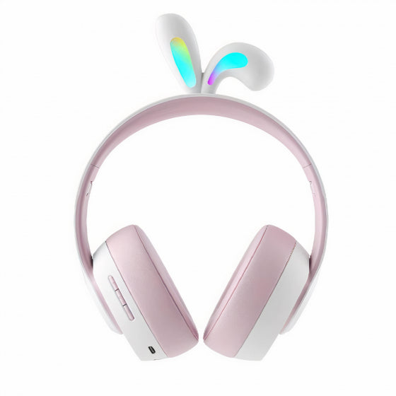 Soundtec By Porodo Kids Wireless Headphone Rabbit Ears LED Lights - pink - سماعة رأس بلوتوث - بورودو - كفالة 12 شهر