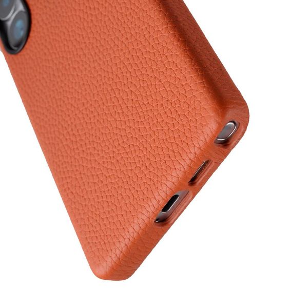 Melkco Origin Series Premium Leather Regal Snap Magsafe Cover for Samsung S25 ULTRA - Orange [A] - كفر سامسونج  - حماية عالية - جلد - برتقالي