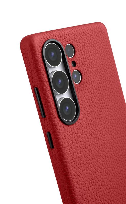 Melkco Origin Series Premium Leather Regal Snap Magsafe Cover for Samsung S25 ULTRA - Red [A] - كفر سامسونج  - حماية عالية - جلد - احمر