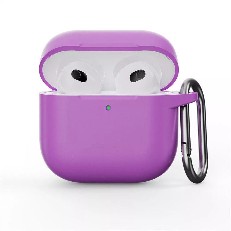 Clip AirPods 4 - 2024 Silicon Case - Purple - كفر حماية - سماعة ابل ايربودز 4 - 2024