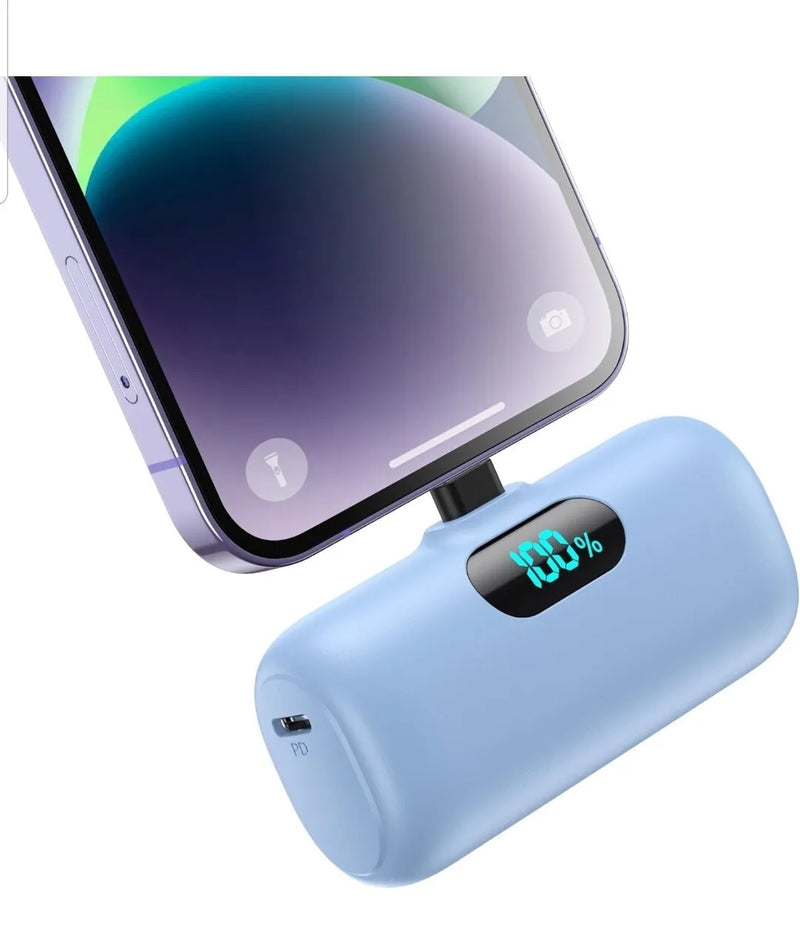 Iwalk Linkme Pro Fast Charge 4800 Mah Pocket Battery Type-C With Battery Display - BLUE- - بطارية متنقلة - مع شاحن تايب سي - للأجهزة الاندرويد والايفون 15 والايفون 16 - كفالة 24 شهر