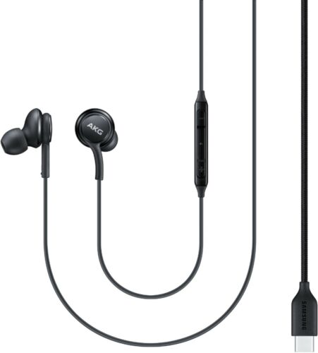 Samsung Type-C Headphones - Black - سماعة اذن - تايب سي - سامسونغ - مع مايكروفون - لاجهزة الاندرويد والسامسونغ والايباد برو - كفالة 12 شهر