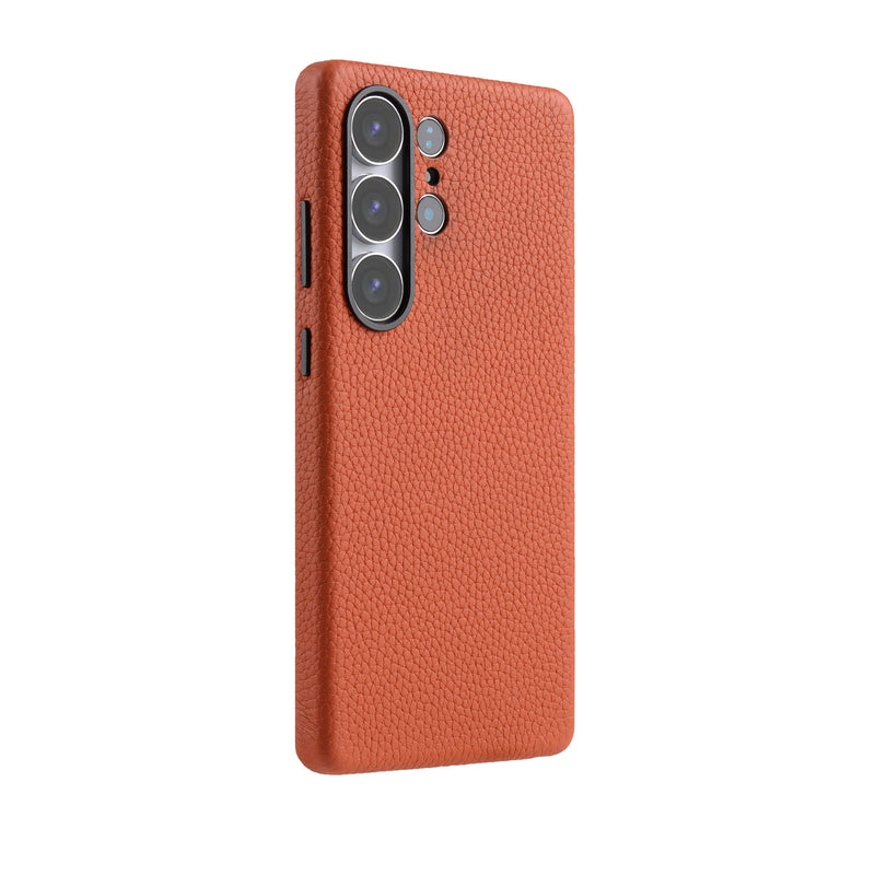 Melkco Origin Series Premium Leather Regal Snap Magsafe Cover for Samsung S25 ULTRA - Orange [A] - كفر سامسونج  - حماية عالية - جلد - برتقالي