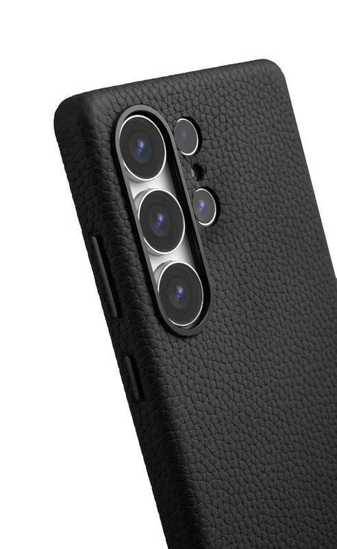 Melkco Origin Series Premium Leather Regal Snap Magsafe Cover for Samsung S25 ULTRA - Black [A] - كفر سامسونج  - حماية عالية - جلد - اسود