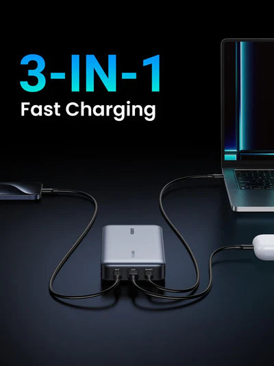 UGREEN 145W 25000mAh for Laptop-3 Ports Power Bank [B] - بطارية متنقلة - يوجرين - سعة 25000 آلاف ملي امبير - شاشة رقمية - قوة 145 واط - كفالة 12 شهر