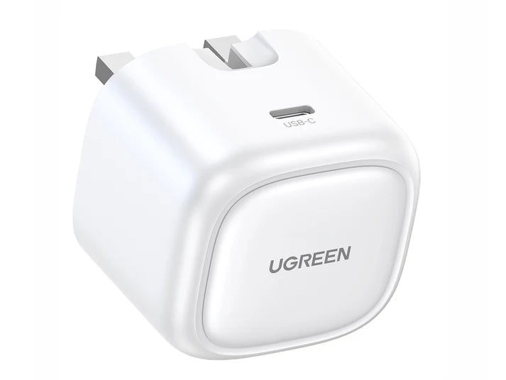 UGREEN 15330 Nexode 30W USB-C PD GaN Fast Charger UK - White - شاحن حائط تايب سي - يو جرين - قوة 30 واط - كفالة 12 شهر