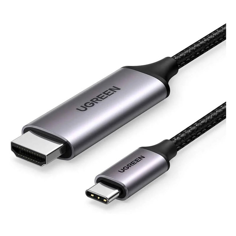 UGREEN 4K@60Hz USBC to HDMI 2.0 Cable Aluminum Shell 1.5m - Gray Black - وصلة تلفزيون لاجهزة الاندرويد و ايفون 15/16 - تايب سي - من الجهاز الى التلفزيون مباشرة