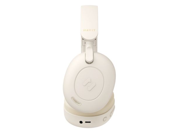 Havit - H655BT Audio series-Bluetooth headphone - Beige [B] - سماعة رأس بلوتوث - هافيت - كفالة 12 شهر