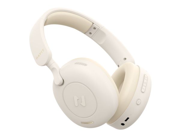 Havit - H655BT Audio series-Bluetooth headphone - Beige [B] - سماعة رأس بلوتوث - هافيت - كفالة 12 شهر