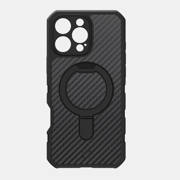 Itskins Force Carbon Series Case Compatible With Magsafe With Stand For iPhone 16 Pro Max ( 6.9" ) - Black [A] - كفر حماية عالية - مع ماغ سيف - ستاند