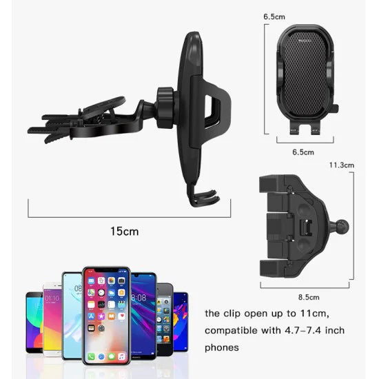 YESIDO C84 Gravity Combination CD SloT Phone Holder - ستاند سيارة - فتحة سي دي