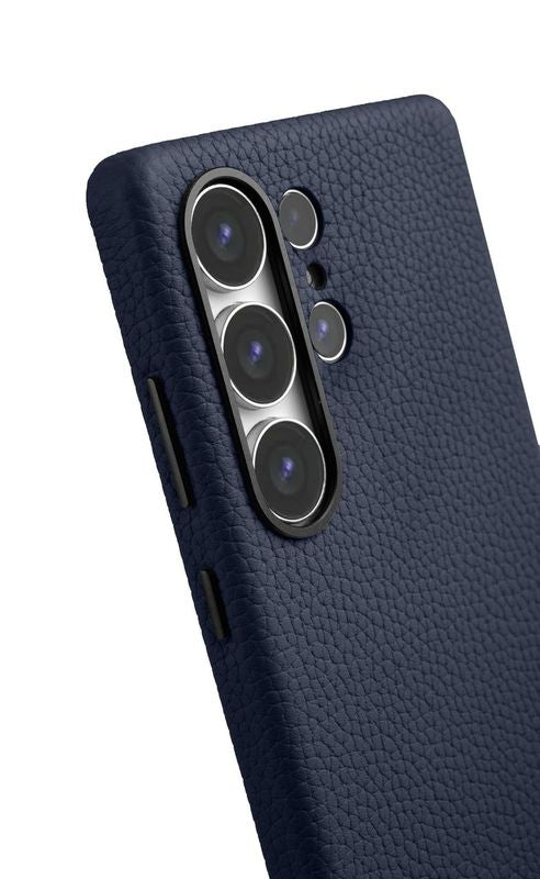 Melkco Origin Series Premium Leather Regal Snap Magsafe Cover for Samsung S25 ULTRA - Dark Blue [A] - كفر سامسونج  - حماية عالية - جلد - ازرق