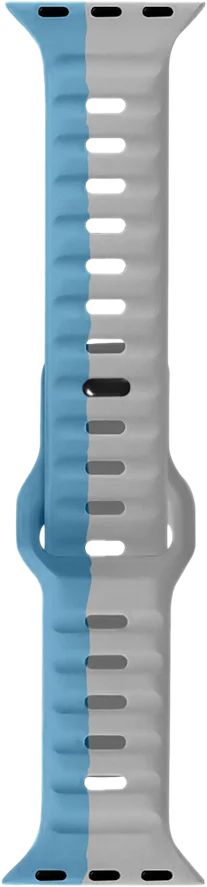 PAWA - Lagos Premium Soft Silicon Straps - Grey & Blue - 49/45/44/42mm  - سير ساعه أبل واتش