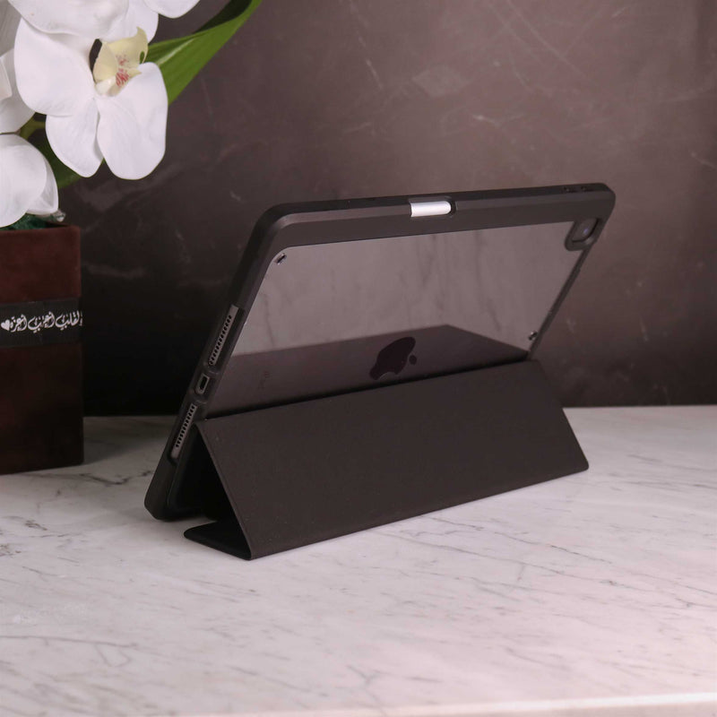 WiWu Magnetic iPad Folio Case - Black - كفر ايباد حماية عالية - مع مكان للقلم - ووضعيتين للاستاند - مغناطيس