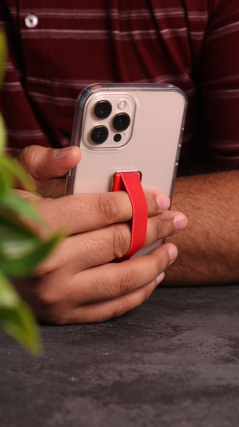 Finger Grip Phone - Red - مسكة شريطة وستاند