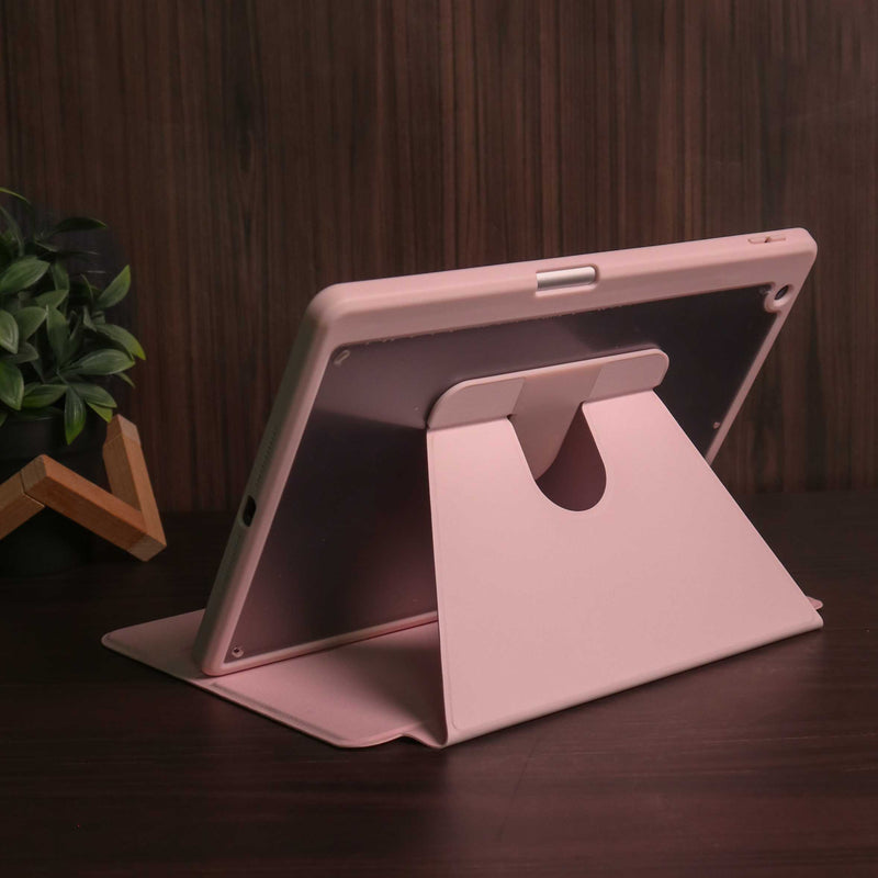 WiWu Waltz Rotative iPad Case - Pink -  كفر ايباد حماية عالية - مع مكان للقلم - ووضعيتين للاستاند بالطول والعرض