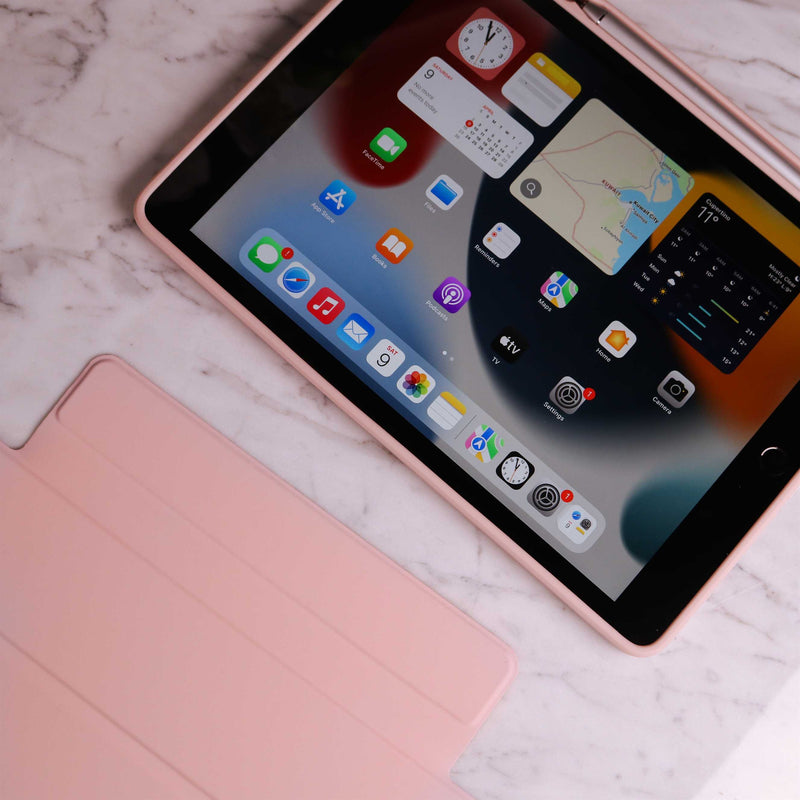 WiWu Magnetic iPad Folio Case - Pink - كفر ايباد حماية عالية - مع مكان للقلم - ووضعيتين للاستاند - مغناطيس