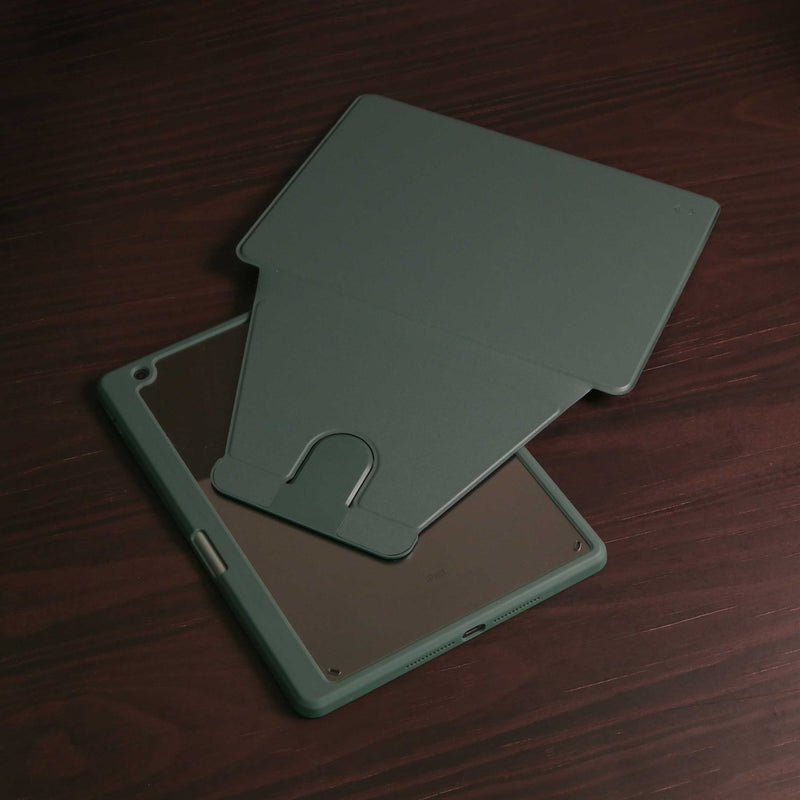 WiWu Waltz Rotative iPad Case - Dark Green - كفر ايباد حماية عالية - مع مكان للقلم - ووضعيتين للاستاند بالطول والعرض