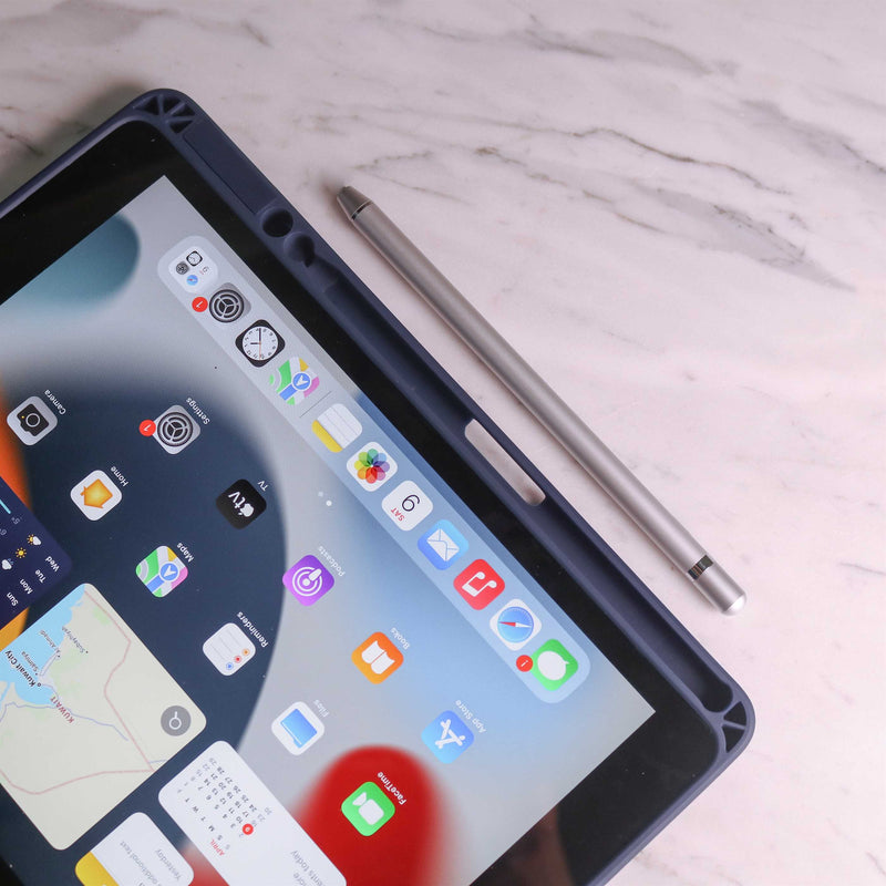 WiWu Magnetic iPad Folio Case - Dark Blue - كفر ايباد حماية عالية - مع مكان للقلم - ووضعيتين للاستاند - مغناطيس