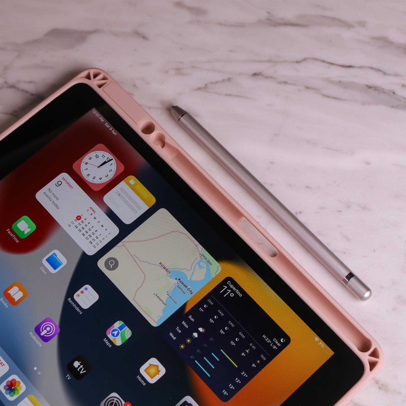 WiWu Magnetic iPad Folio Case - Pink - كفر ايباد حماية عالية - مع مكان للقلم - ووضعيتين للاستاند - مغناطيس