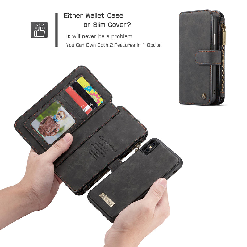 CaseMe 007 - Black - كفر ومحفظة للبطاقات والنقود