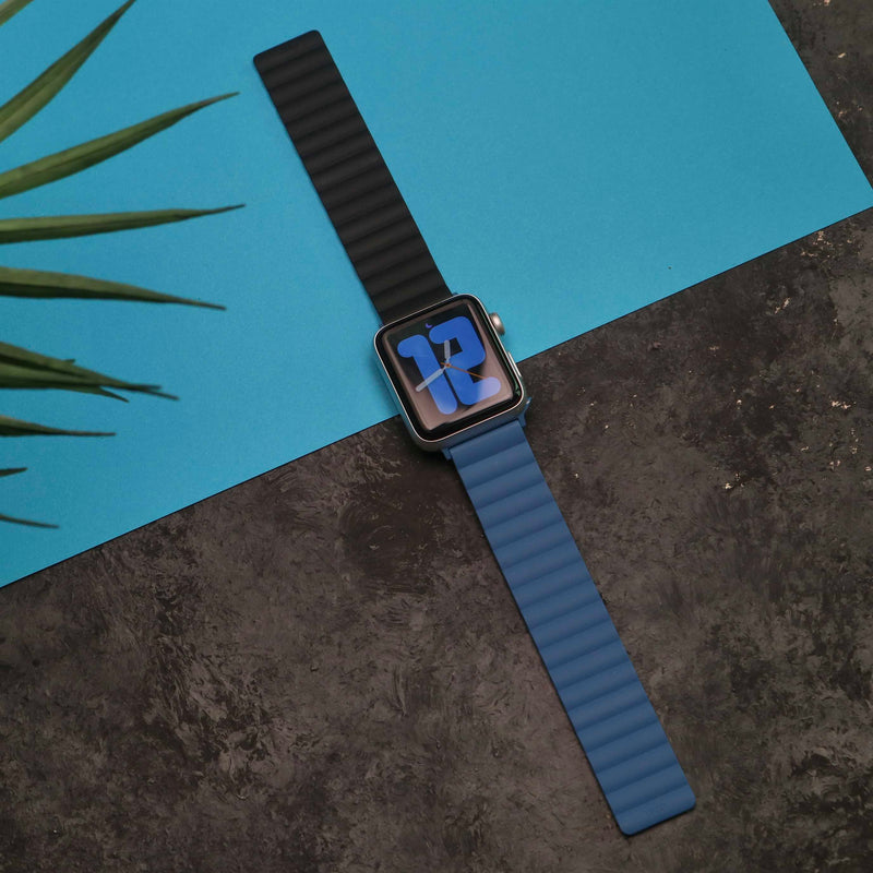 Uniq Revix Reversible Strap for Apple Watch - Caspian Blue / Black - سير ساعة ابل - لونين