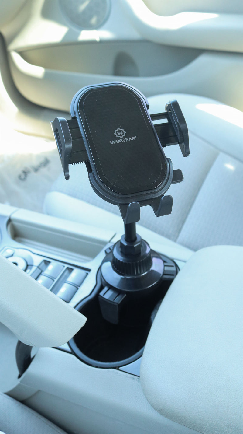 WixGear Car Cup Holder Phone Mount Adjustable Arm - ستاند سيارة - ويكس جير - القاعدة مكان الكوب - ذراع طويل