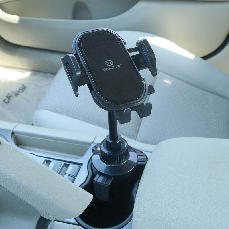 WixGear Car Cup Holder Phone Mount Adjustable Arm - ستاند سيارة - ويكس جير - القاعدة مكان الكوب - ذراع طويل