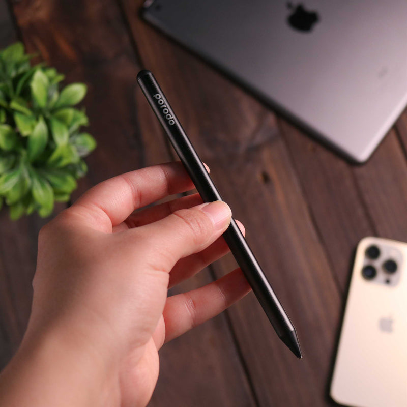 Porodo Universal Apple Pencil - Black - قلم الكتروني - بورودو - لجميع انواع الاجهزة - كفالة 12 شهر