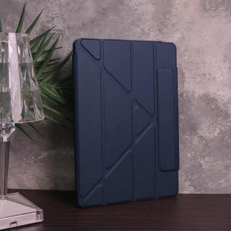 WiWu Transformers iPad Folio Case - Navy Blue - كفر ايباد حماية عالية - اكثر من وضعية للاستاند