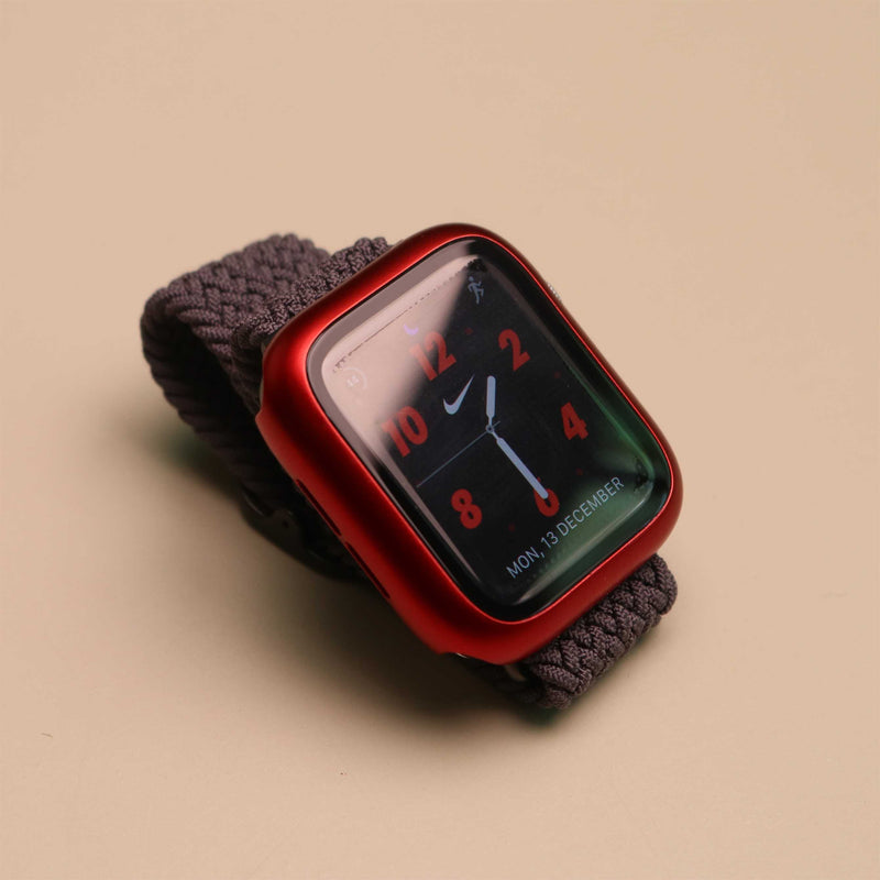 Uniq Nautic Case With IP68 Water Resistant Tempered Glass Screen Protection for Apple Watch - Crimson Red - كفر حماية لشاشة وساعة ابل - بدون سير