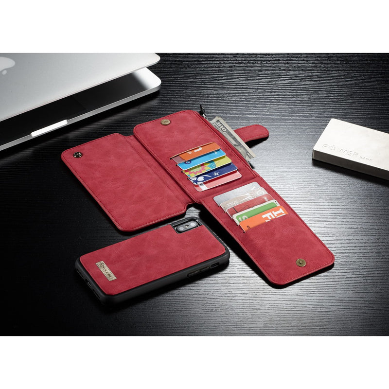 CaseMe 007 - Red - كفر ومحفظة للبطاقات والنقود