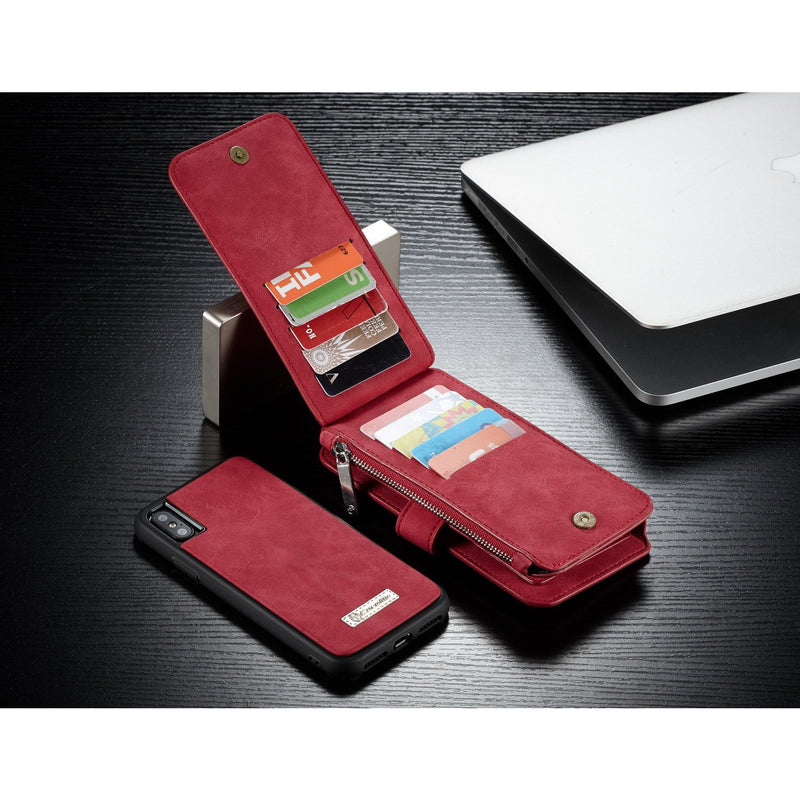 CaseMe 007 - Red - كفر ومحفظة للبطاقات والنقود