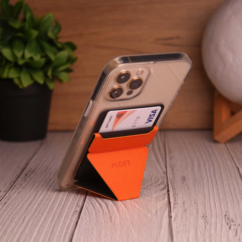 MOFT X Phone Stand With Card Holder (Fresh Orange) - مسكة وستاند ومحفظة للبطاقات - موفت