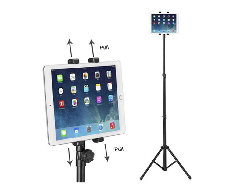 Foldable Universal Tablet Tripod Stand - Adjustable 360 Rotating iPad Floor Stand - 4.7" to 14" - ستاند عالي - لجميع انواع الايباد