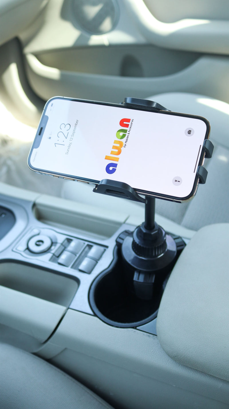 WixGear Car Cup Holder Phone Mount Adjustable Arm - ستاند سيارة - ويكس جير - القاعدة مكان الكوب - ذراع طويل