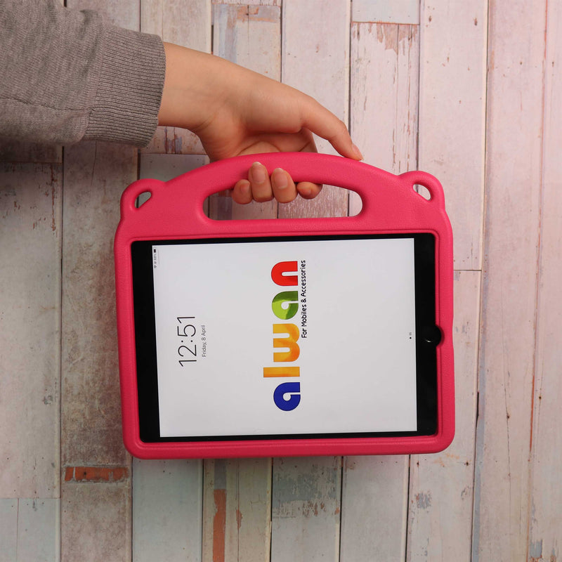 Panda iPad - Dark Pink - كفر ايباد حماية عالية - مع مسكة + ستاند + ومكان للقلم - مقاوم للسوائل