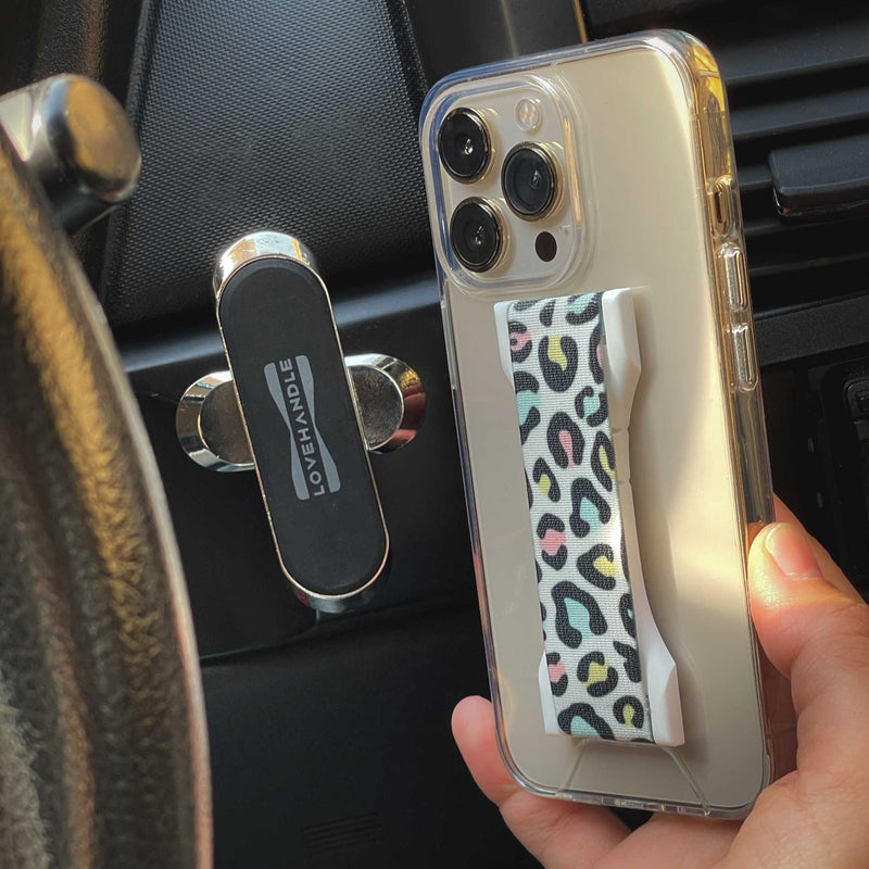 Love Handle Phone Grip - Pro - Pastel Leopard - مسكة وستاند ومغناطيس - لوف هاندل الامريكية