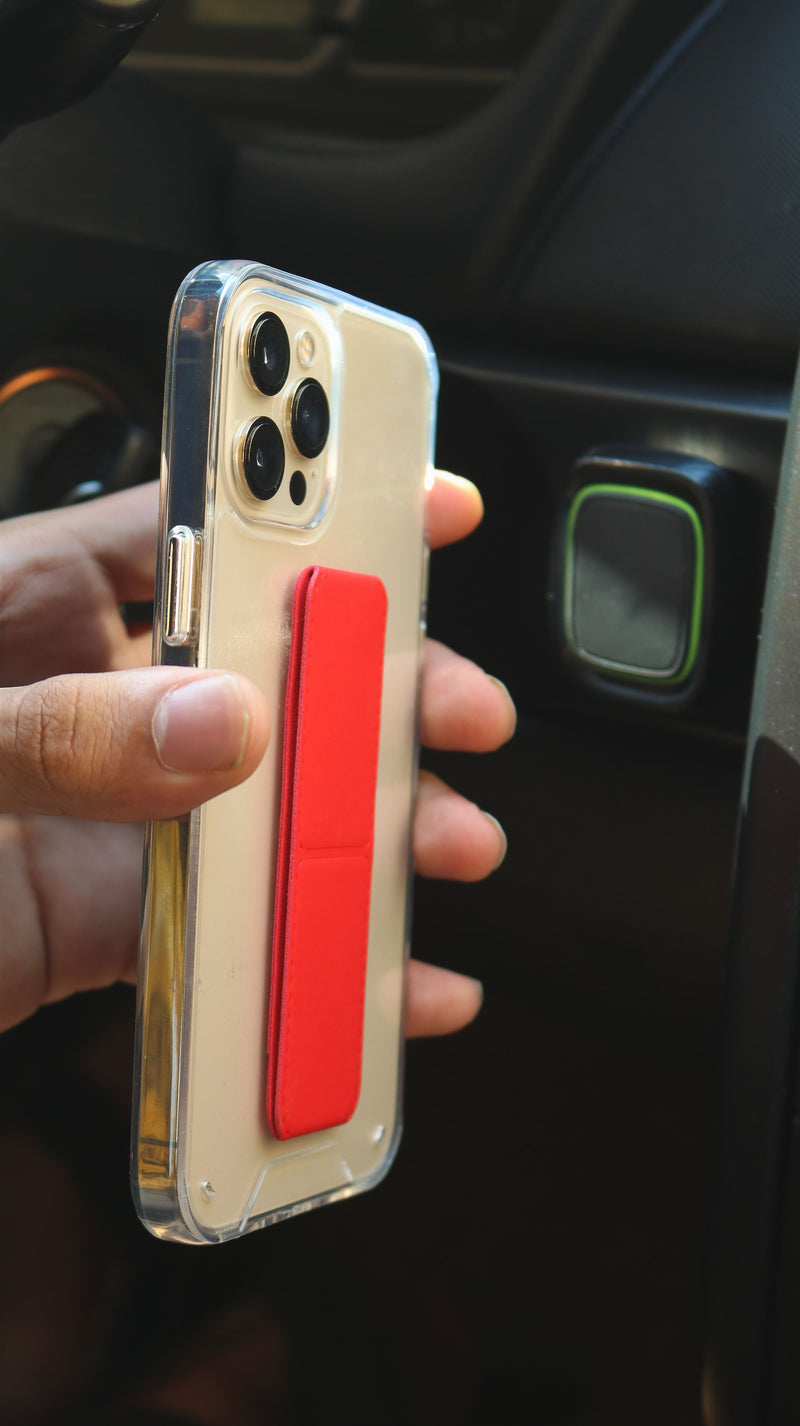 Red Grip, Horizontal, Vertical and Magnetic Stand - مسكة وستاند جانبي ورأسي ومغناطيس للسيارة
